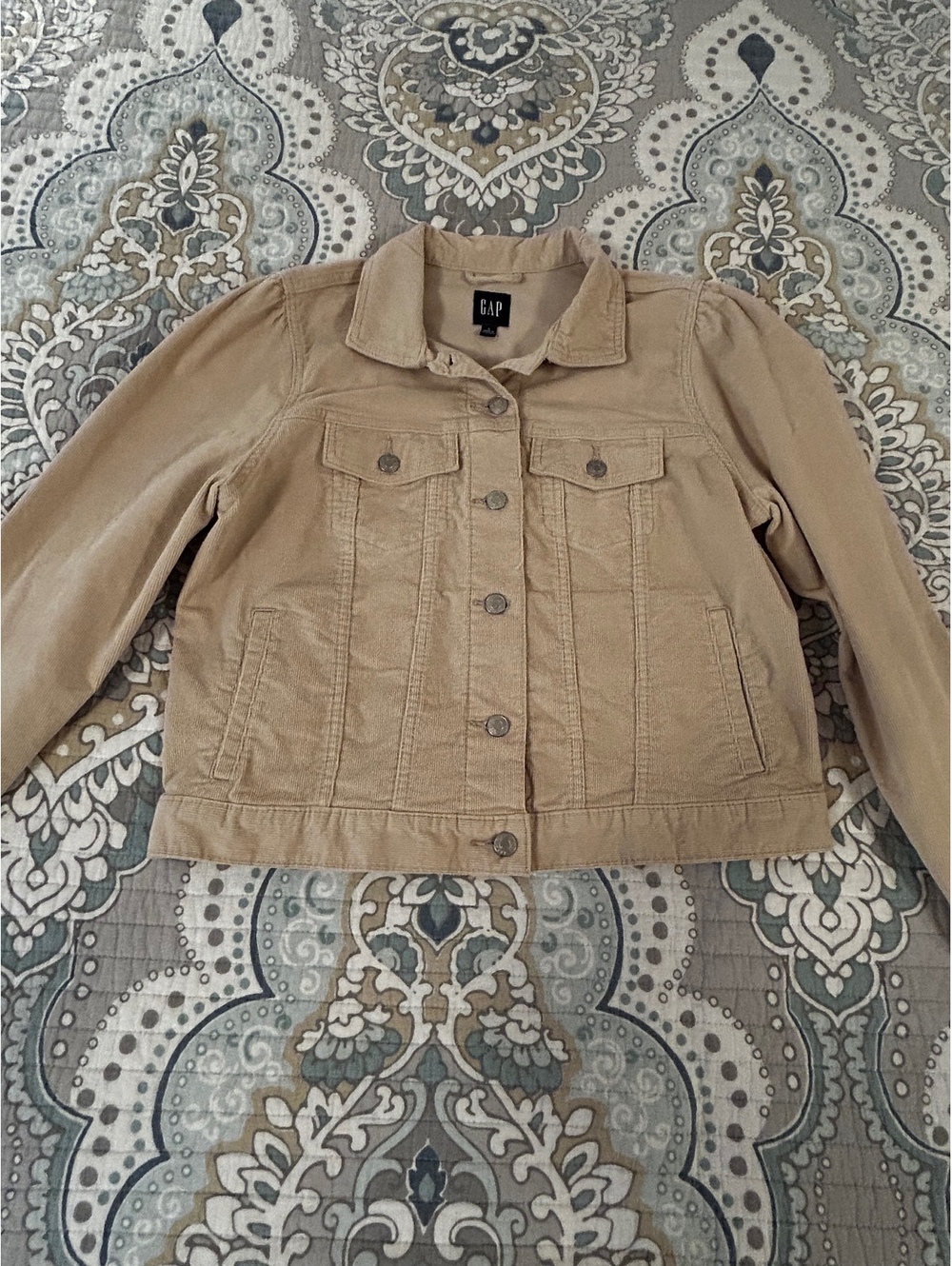 GAP Beige Cotton Blend Button-Up Jacket Size L